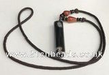 NGP5703 Agate tube pendant with nylon cord necklace