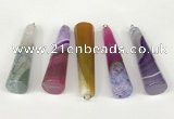 NGP5721 14*55mm cone agate gemstone pendants wholesale