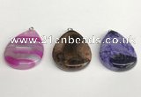 NGP5732 30*40mm flat teardrop agate pendants wholesale