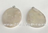 NGP5735 30*40mm freeform sakura agate pendants wholesale