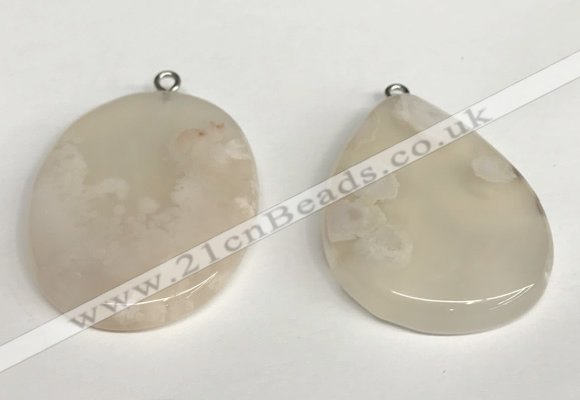 NGP5735 30*40mm freeform sakura agate pendants wholesale