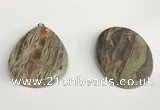 NGP5748 30*40mm flat teardrop rainforest agate pendants