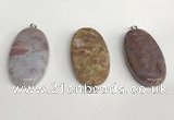 NGP5751 20*40mm oval agate gemstone pendants wholesale