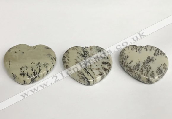 NGP5760 35*35mm heart jasper gemstone pendants wholesale