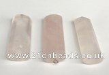 NGP5769 18*55mm - 20*58mm flat tube rose quartz pendants wholesale