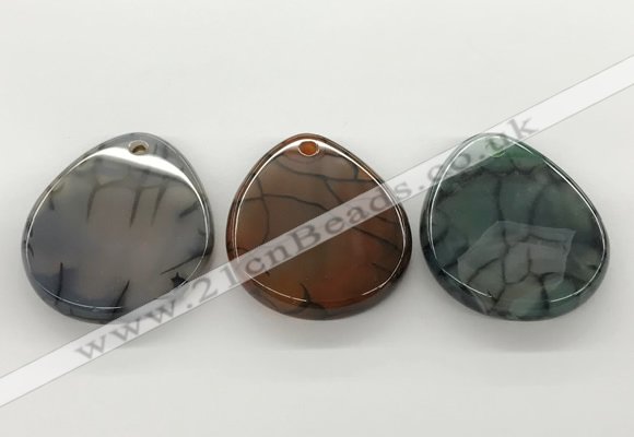 NGP5785 35*45mm flat teardrop agate pendants wholesale