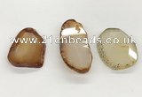 NGP5791 25*35mm - 35*55mm faceted freeform agate slab pendants