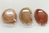 NGP5792 30*50mm - 45*65mm faceted freeform agate slab pendants