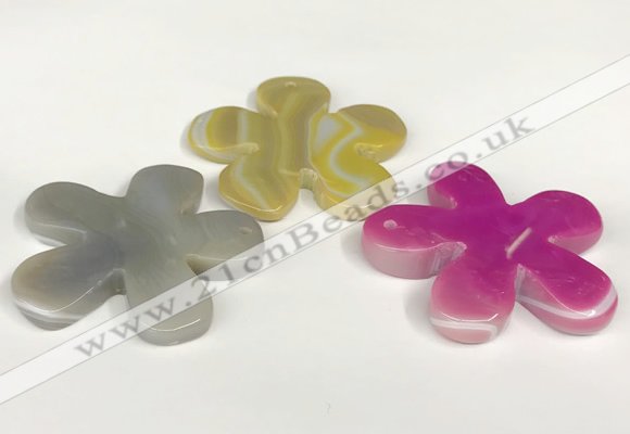 NGP5811 48mm - 50mm flower agate gemstone pendants wholesale