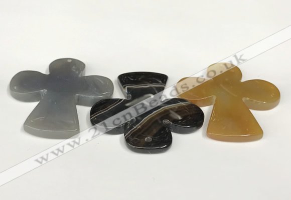 NGP5813 52*55mm cross agate gemstone pendants wholesale