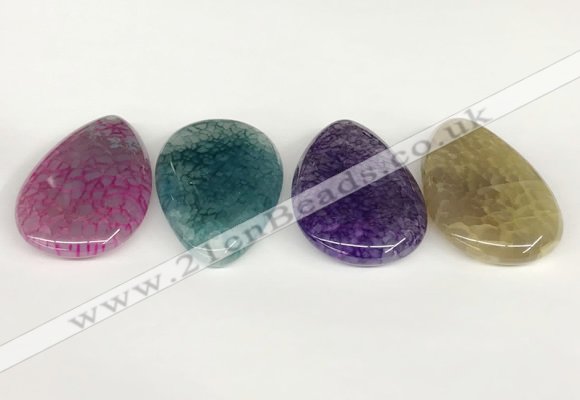 NGP5817 30*50mm flat teardrop agate gemstone pendants wholesale