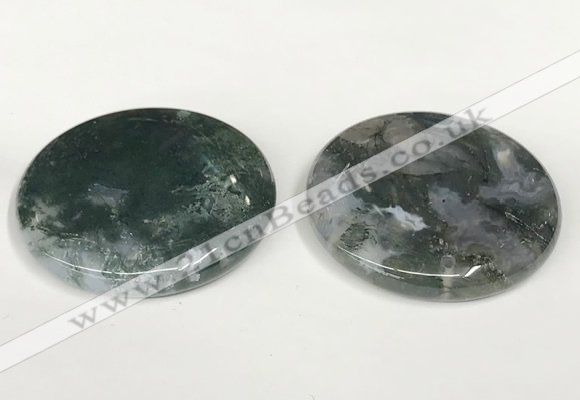 NGP5831 50mm flat round agate gemstone pendants wholesale