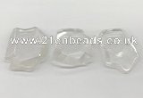 NGP5841 35*55mm - 45*65mm faceted freeform white crystal pendants