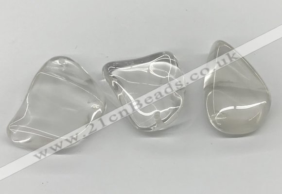 NGP5842 30*55mm - 42*60mm freeform white crystal slab pendants