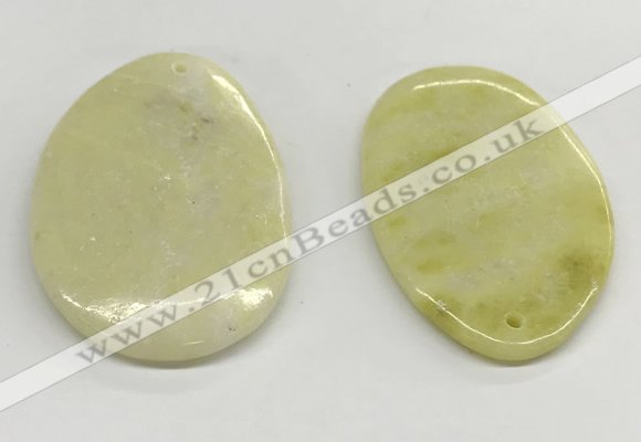 NGP5863 35*55mm - 38*58mm freeform lemon jade pendants wholesale