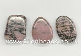 NGP5868 30*50mm freeform rhodonite pendants wholesale