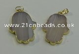 NGP6000 22*40mm - 25*45mm hamsahand agate gemstone pendants