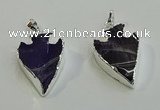 NGP6006 22*30mm - 25*35mm arrowhead amethyst pendants