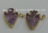 NGP6011 25*30mm - 30*35mm arrowhead amethyst pendants