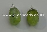 NGP6014 18*30mm - 22*35mm freeform green rutilated quartz pendants