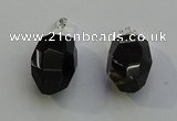 NGP6015 18*30mm - 22*35mm freeform smoky quartz pendants