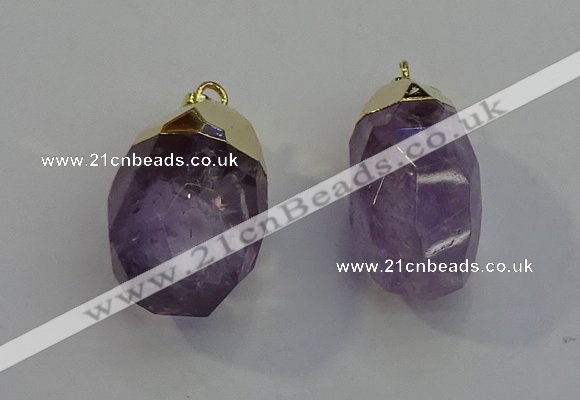 NGP6020 18*30mm - 22*35mm freeform amethyst pendants