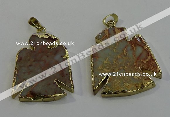 NGP6029 25*35mm - 30*40mm angel serpentine jasper pendants