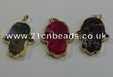 NGP6034 22*40mm - 25*45mm hamsahand sea sediment jasper pendants