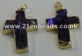 NGP6038 30*40mm - 35*45mm cross amethyst pendants