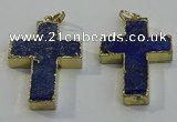 NGP6039 30*40mm - 35*45mm cross lapis lazuli pendants