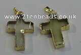 NGP6041 30*40mm - 35*45mm cross lemon quartz pendants