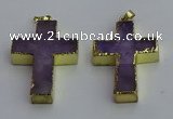 NGP6042 30*40mm - 35*45mm cross amethyst pendants