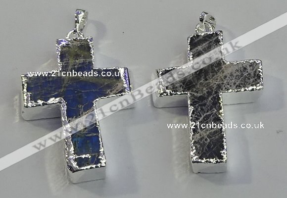 NGP6049 30*40mm - 35*45mm cross labradorite pendants