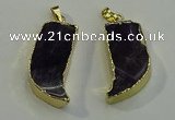 NGP6054 15*40mm - 18*45mm horn amethyst pendants