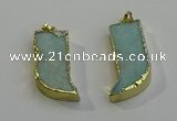 NGP6055 15*40mm - 18*45mm horn amazonite pendants