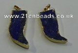 NGP6056 15*40mm - 18*45mm horn lapis lazuli pendants