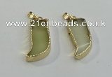 NGP6058 15*40mm - 18*45mm horn lemon quartz pendants