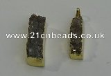 NGP6061 10*35mm - 10*40mm rectangle druzy agate pendants