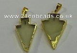 NGP6062 20*40mm - 25*45mm arrowhead lemon quartz pendants