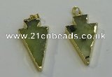 NGP6064 20*40mm - 25*45mm arrowhead green rutilated quartz pendants