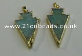 NGP6066 20*40mm - 25*45mm arrowhead amazonite pendants