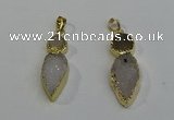 NGP6069 16*40mm - 18*45mm arrowhead druzy agate pendants