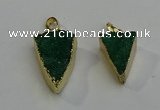 NGP6070 20*25mm - 25*35mm triangle druzy quartz pendants