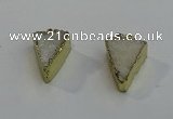 NGP6073 20*25mm - 25*35mm triangle druzy quartz pendants