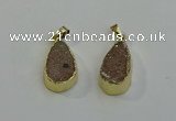 NGP6079 15*25mm – 18*30mm flat teardrop druzy agate pendants