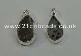 NGP6080 15*25mm – 18*30mm flat teardrop druzy agate pendants