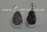 NGP6081 15*25mm – 18*30mm flat teardrop druzy agate pendants