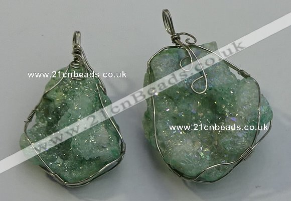 NGP6088 35*40mm – 45*50mm freeform druzy quartz pendants