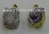 NGP6092 35*40mm – 45*50mm freeform druzy quartz pendants