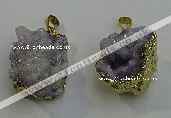 NGP6092 35*40mm – 45*50mm freeform druzy quartz pendants